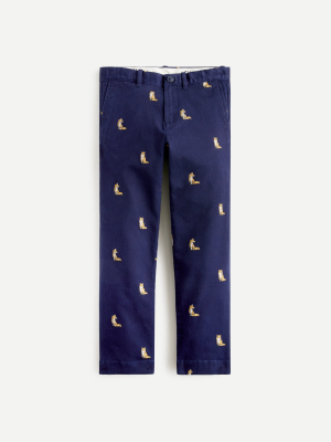 Boys' Stretch Chino Pant In Allover Foxes