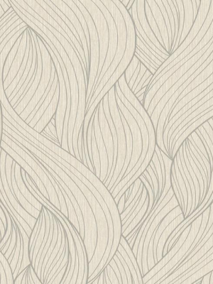 Skein Wallpaper In Dark Metallic And Soft Neutrals By Antonina Vella For York Wallcoverings