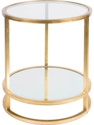 Asher Side Table Gold/clear