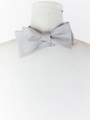 Josh Bow Tie ~ Silver Floral Luxe Satin