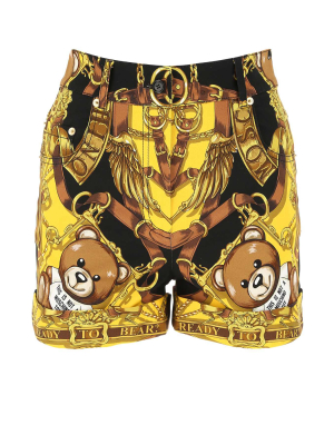 Moschino Teddy Print Stretch Shorts