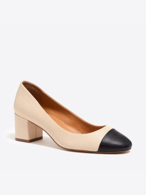 Bryn Cap-toe Leather Block Heels