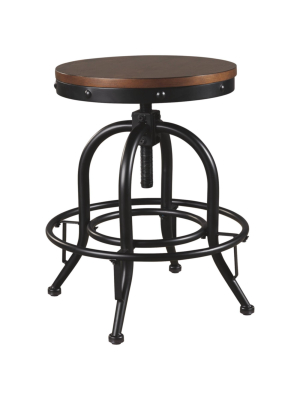 Set Of 2 Valebeck Swivel Counter Height Barstools Bark - Signature Design By Ashley