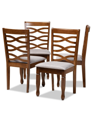 Set Of 4 Elijah Dining Chair Gray/walnut - Baxton Studio