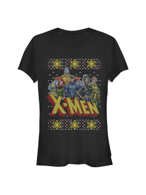 Junior's Marvel Ugly Christmas X-men Group T-shirt