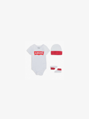 Baby 0-12m Levi’s® Logo Bodysuit Hat Bootie Gift Set