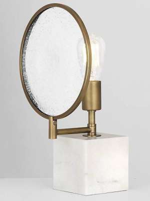 Fineas Accent Lamp Aged Brass And Alabaster