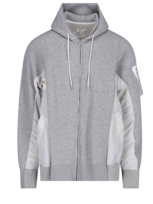 Sacai Sponge Sweat X Ma-1 Panelled Hoodie