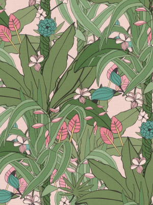 Olive Tropical Pop Wallpaper By Walls Republic