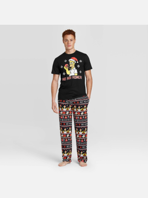 Men's The Simpsons Homer Pajama Set - Black