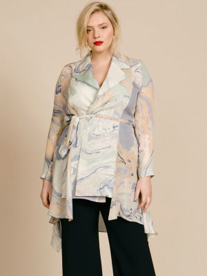 Mid-length Soft Trench With Uneven Hem