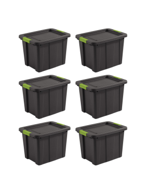 Sterilite Tuff1 Latching 18 Gallon Plastic Storage Tote Container & Lid (6 Pack)