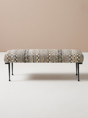 Rug-printed Forged Iron Elowen Bench