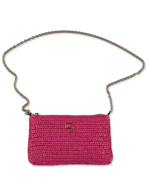 Dolce & Gabbana Kids Logo Plaque Woven Shoulder Bag