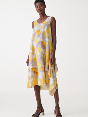 Layered Printed Silk Dress