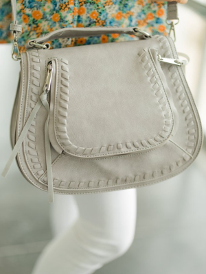 It's Your Time Dove Gray Saddle Crossbody