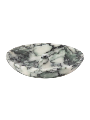 Large Incense Holder - Green Flower Marble