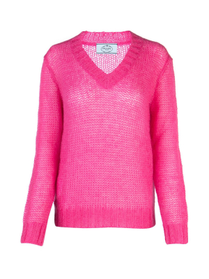 Prada Knitted V-neck Jumper