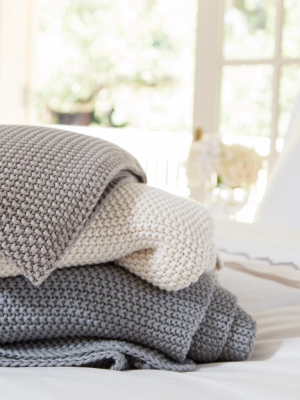 The Cream Knotted Throw
