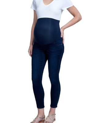 Maternity Seven 7 Slimmaker Ankle Dark Skinny Jean With Belly Band