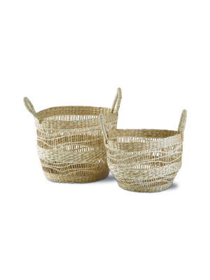 Tag Airlee Seagrass Baskets Set Of 2 Made Of Seagrass With Handles For Organisation Storage Home Décor
