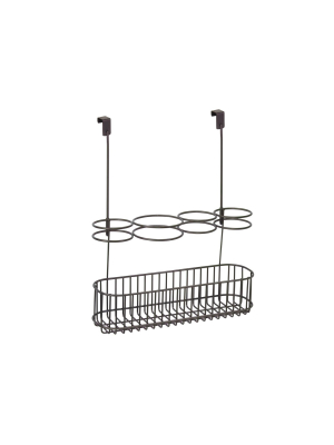 Mdesign Metal Over Cabinet Door Hair Care & Styling Tool Storage Basket