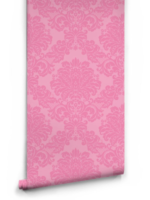 Pink Damask Wallpaper By Muffin & Mani For Milton & King