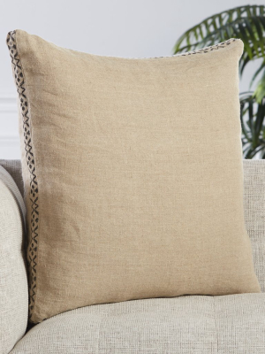 Seti Border Pillow In Beige & Dark Grey