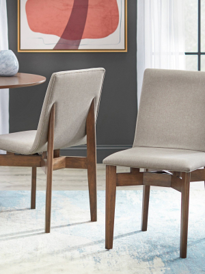 Set Of 2 Pavia Dining Chair Walnut - Lifestorey