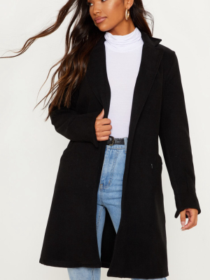 Black Pocket Detail Coat