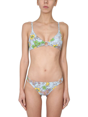 Tory Burch Floral Printed Ring Hipster Bikini Bottom