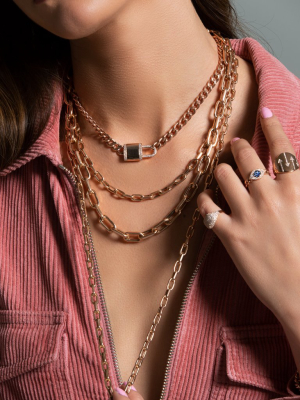 14kt Rose Gold 30" Chain Link Lillian Necklace