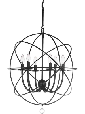 Everett Adjustable Chandelier Black