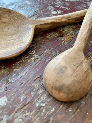 Mango Wood Round Spoon: Small