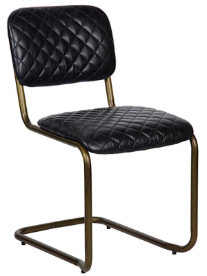 0037 Dining Chair, Metal And Leather