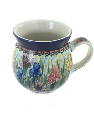 Blue Rose Polish Pottery Gladiolus Bubble Mug