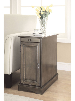 Gantzer 1-drawer Side Table With Usb Ports Gray - Homes: Inside + Out