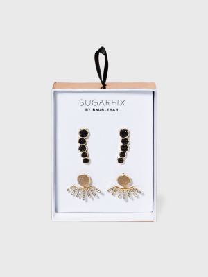 Sugarfix By Baublebar Druzy Ear Jacket And Crawler Set 2pc - Black/gold