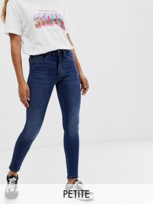 Only Petite Royal High Waist Skinny Jean In Blue