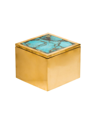 Brass & Turquoise Box