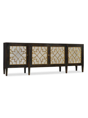 Sanctuary Four Door Mirrored Console- Ebony