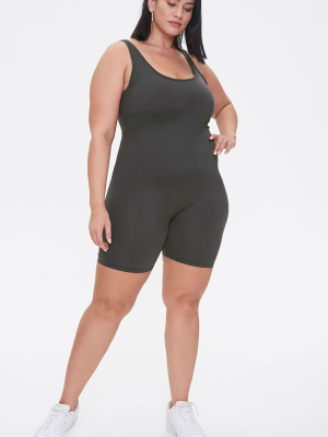 Plus Size Fitted Tank Romper