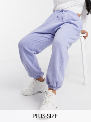 Missguided Plus Coordinating Oversized Sweatpants In Blue