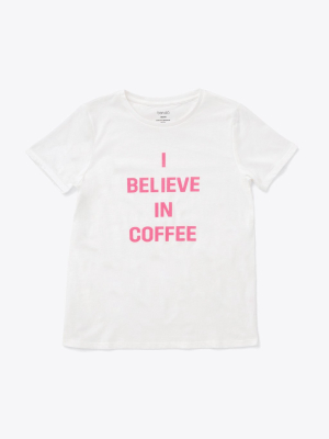 I Believe In Coffee Tee - Pink