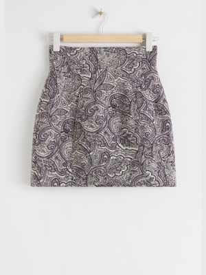 Paisley Jacquard Mini Skirt