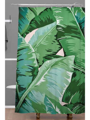Gale Switzer Banana Leaf Grandeur Shower Curtain Green - Deny Designs