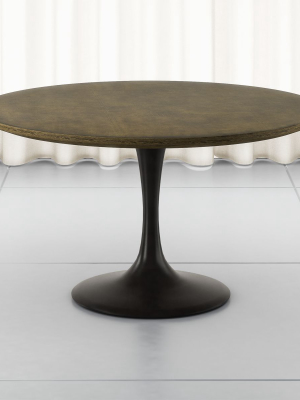 Penn Patchwork Bronze 55" Pedestal Base Dining Table