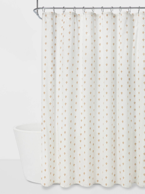 Flower Printed Shower Curtain Cream - Threshold™