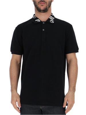 Alexander Mcqueen Embroidered Collar Polo Shirt