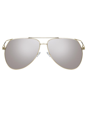 The Attico Telma Aviator Sunglasses In Silver